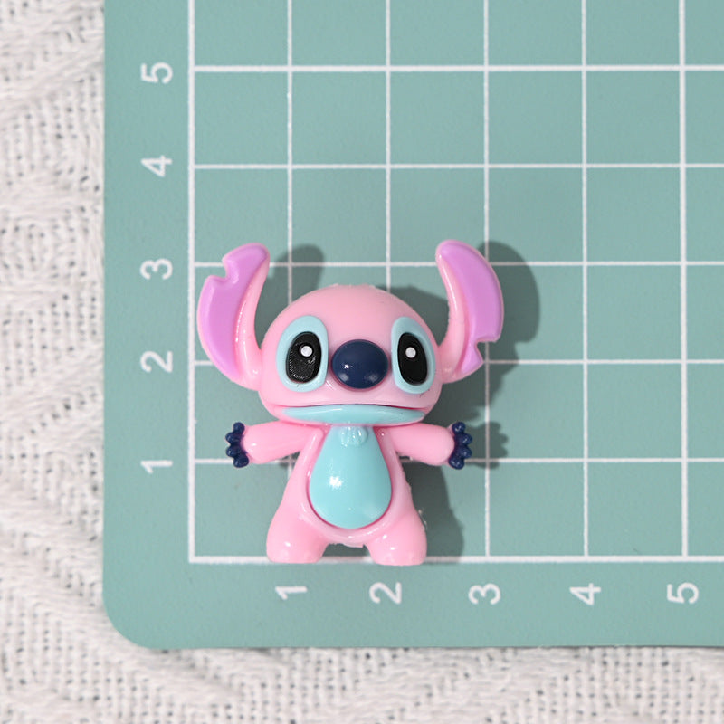 50pcs- 3D Stitch Hole-Punched 3D Cute Rubber Beads DIY Phone Chain Accessories Beaded Pen Accessories Wholesale