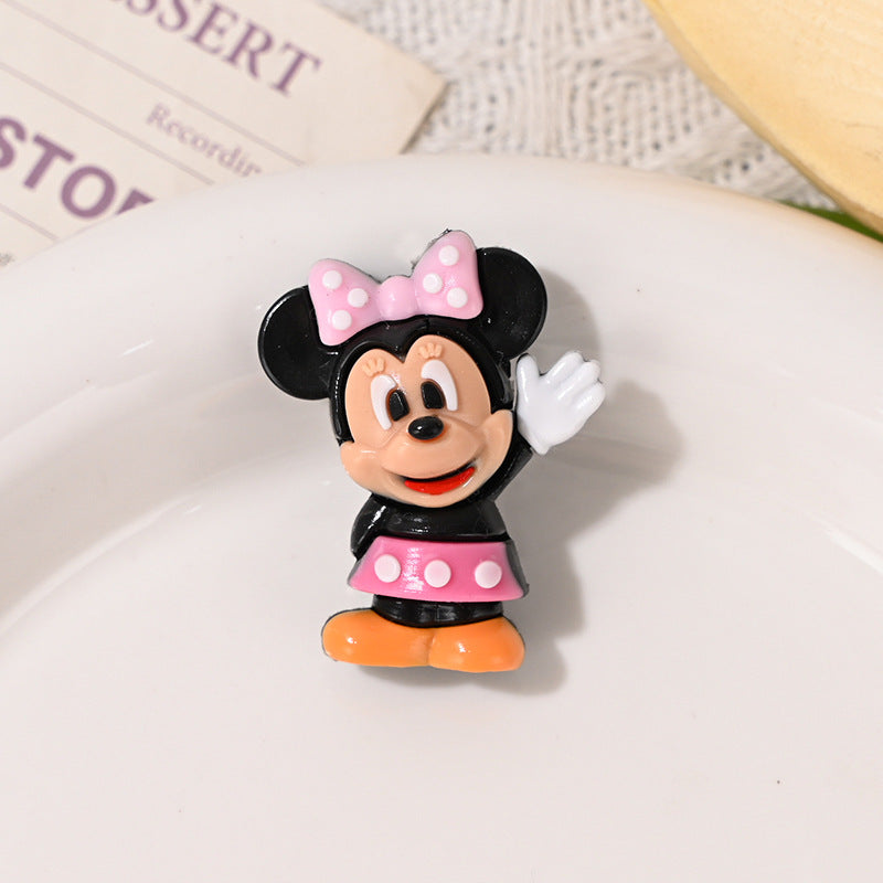 3D Dysney Minnie Rubber Beads DIY Phone Chain Accessories Beaded Pen Materials Through Hole Loose Beads Wholesale