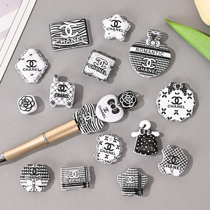 100pcs-Designer Floral Beaded Heart Bag Charm DIY Phone Chain AccessoryBeaded Decoration