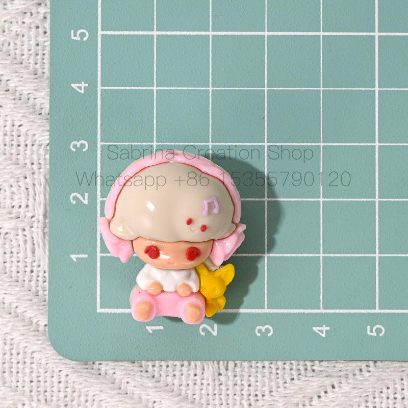 Cartoon Dimo Cute Bead Earphone Little Boy Rubber Bead DIY Phone Chain Accessories Beaded Pen Car Hanging Decoration