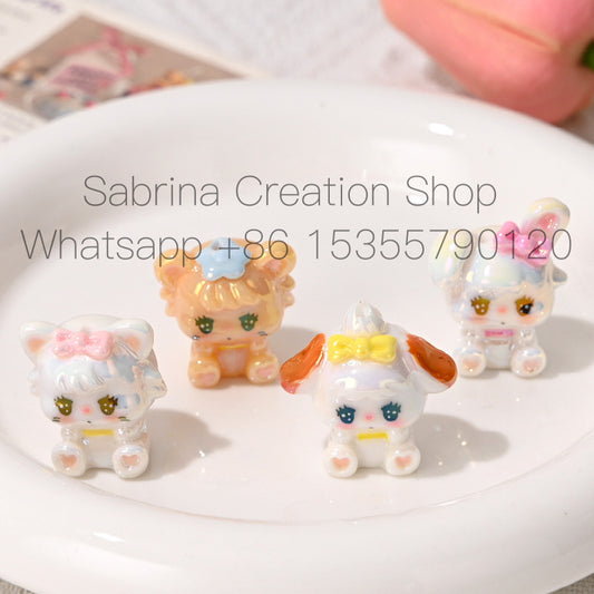 UV Plated Colorful 3D Strap Pants Cat DIY Phone Chain Accessories Beaded Pen Handmade Loose Beads Cute Wholesale