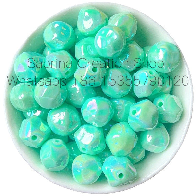 12mm Solid Color Plated AB Acrylic Fig Through Hole Loose Beads DIY Phone Chain Bracelet Handmade Beading Material Bulk