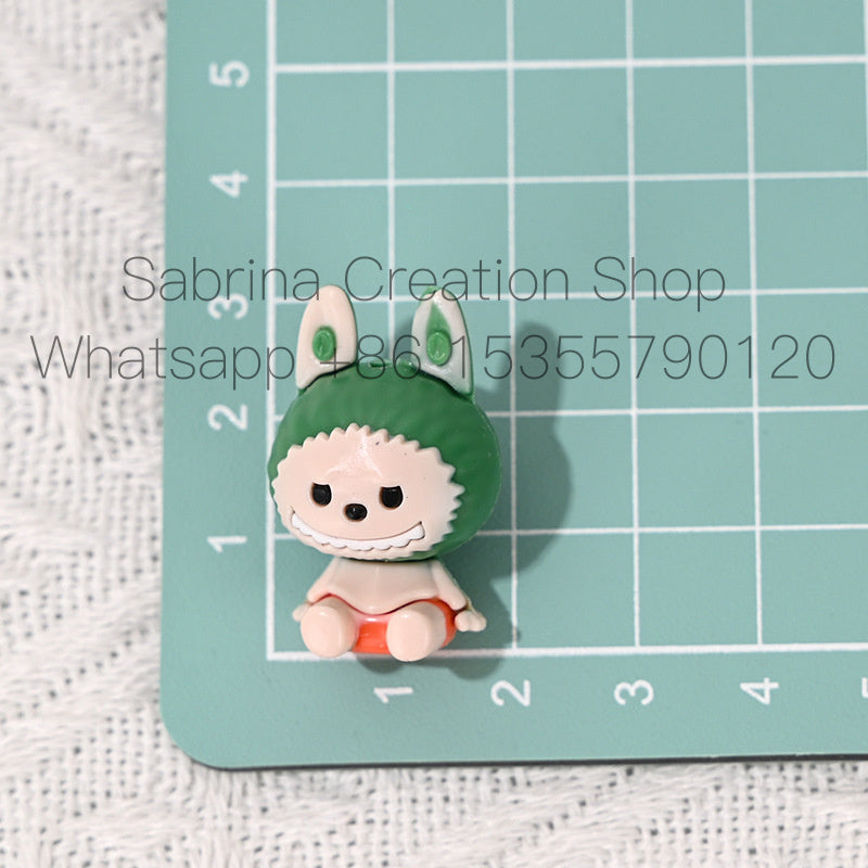 3D Cartoon Sitting Figure Rubber Beads with Holes Cute Rubber Beads DIY Phone Chain Accessories Loose Beads Bulk