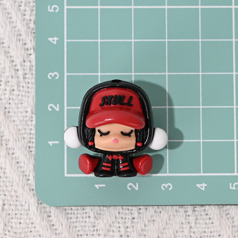 SP Rubber Beads Foam Matt 3D Cute Wanderer Series Hole Beads DIY Phone Chain Accessories Wholesale