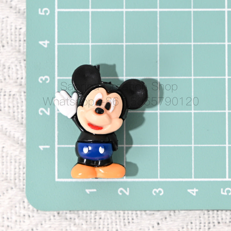 50pcs-Cartoon Mickey Minnie Rubber Beads DIY Phone Chain Accessories Craft Beads Pen Materials Through Hole Bulk