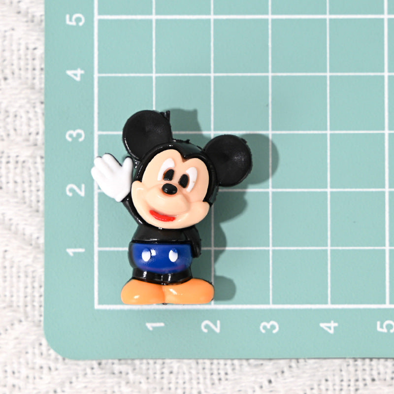 50pcs-Cartoon Mickey Minnie Rubber Beads DIY Phone Chain Accessories Craft Beads Pen Materials Through Hole Bulk