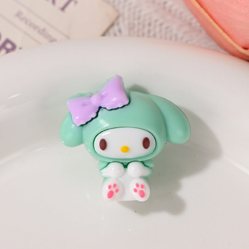 3D Melody Sanrio Through-Hole Rubber Beads DIY Phone Chain Accessories Beaded Pen Loose Beads Wholesale