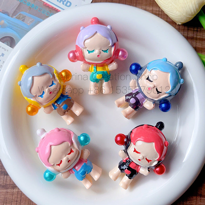 50pcs-Acrylic Heavy Hand Painted Cartoon Pig Cute Beads Car Hanger Mobile Chain DIY Accessory