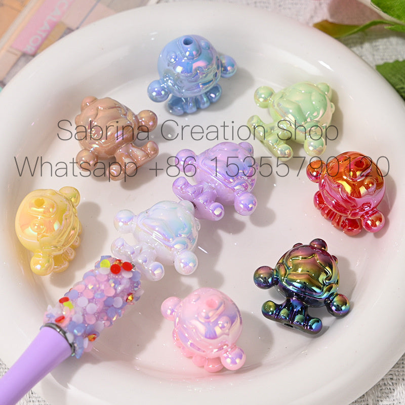UV Plated Color SP Base Cute Loose Beads Wholesale Mixed DIY Phone Chain Beads String Beads Pen Bag Hanging Chain Accessories