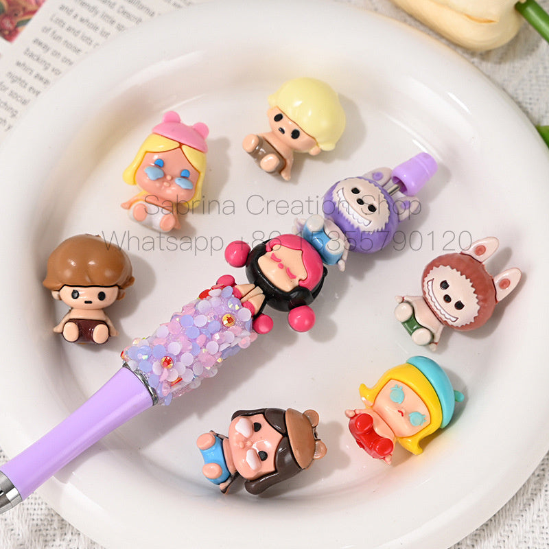 Perforated Rubber SP Little Girl Bubble Matra DIY Phone Chain Accessories Beads Pen Handmade Loose Beads