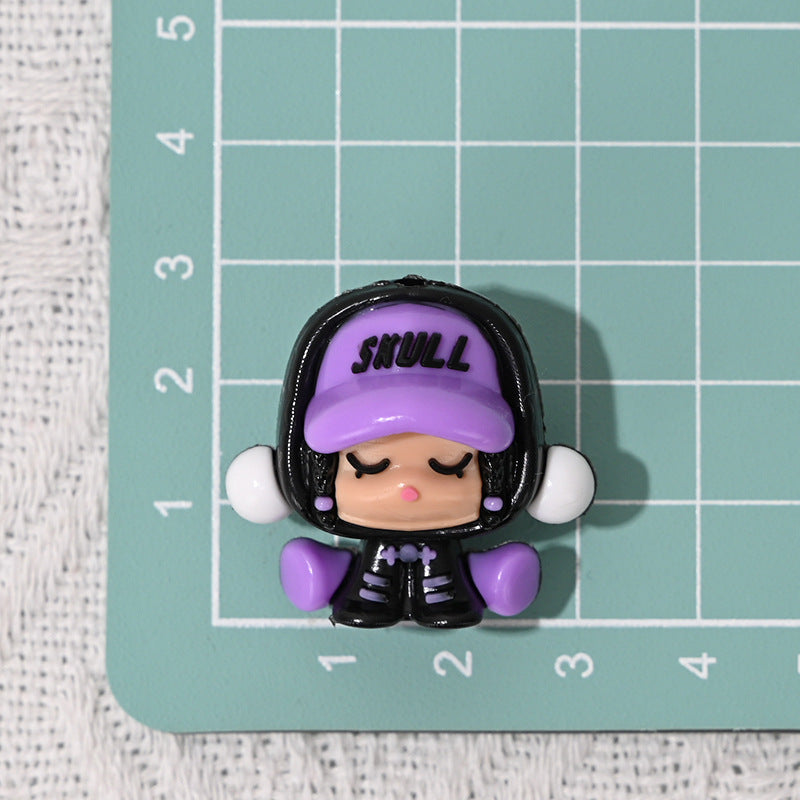 SP Rubber Beads Foam Matt 3D Cute Wanderer Series Hole Beads DIY Phone Chain Accessories Wholesale