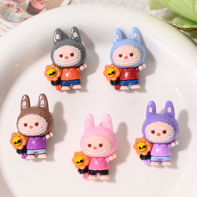 Cartoon Labubu Rubber Beads Cross Border Hot Sale Bead Pen Shoe Buckle DIY Phone Chain Accessory Wholesale