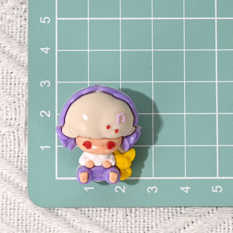 Cartoon Dimo Cute Bead Earphone Little Boy Rubber Bead DIY Phone Chain Accessories Beaded Pen Car Hanging Decoration