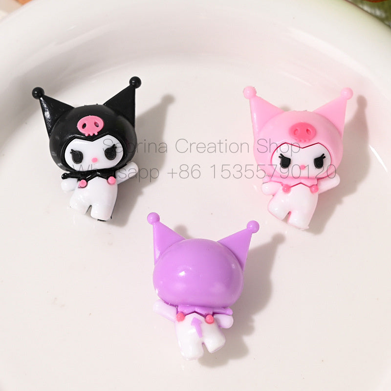 50pcs-Sanrio Kuromi Beads DIY Phone Chain Accessories Cute Scattered Beads for Stringing Pen Parts