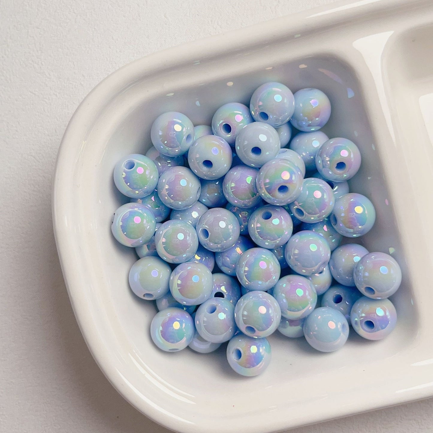 8-12mm Mabe Luminous Solid Color Straight Hole Round Beads DIY Phone Chain Necklace Beading Materials Jewelry Accessories