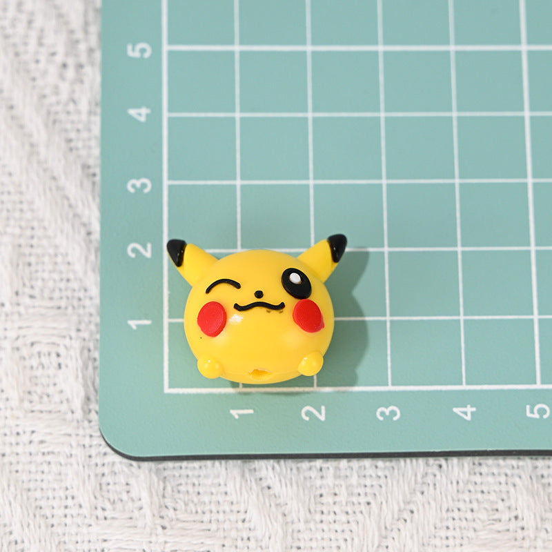 Perforated Cartoon Small Animal Soft Rubber Beads DIY Phone Chain Accessories Handmade Keychain Beads Pen Loose Beads