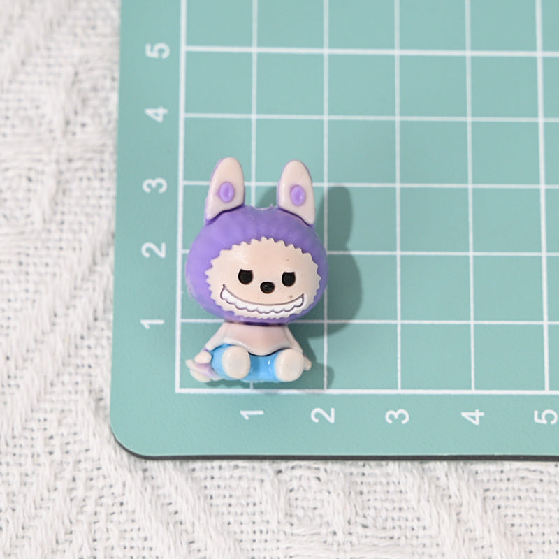 3D Cartoon Sitting Figure Rubber Beads with Holes Cute Rubber Beads DIY Phone Chain Accessories Loose Beads Bulk