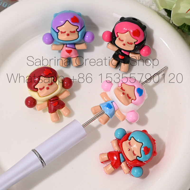 Perforated Cartoon SP Foam Matte Soft Glue Beads 3D Cute DIY Phone Chain Handmade Beaded Pen Accessories