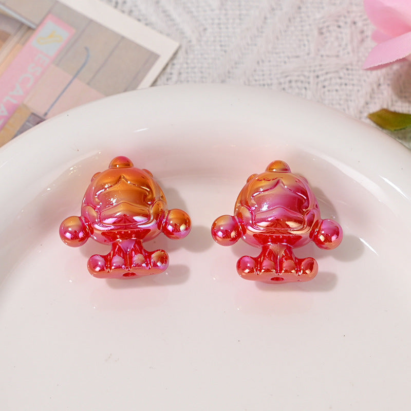 UV Plated Color SP Base Cute Loose Beads Wholesale Mixed DIY Phone Chain Beads String Beads Pen Bag Hanging Chain Accessories