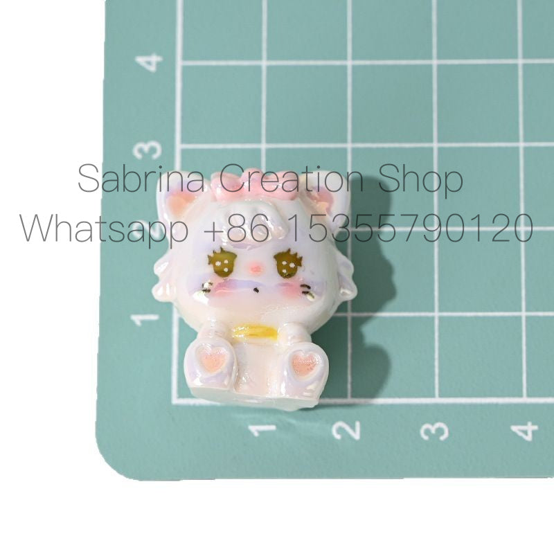 UV Plated Colorful 3D Strap Pants Cat DIY Phone Chain Accessories Beaded Pen Handmade Loose Beads Cute Wholesale