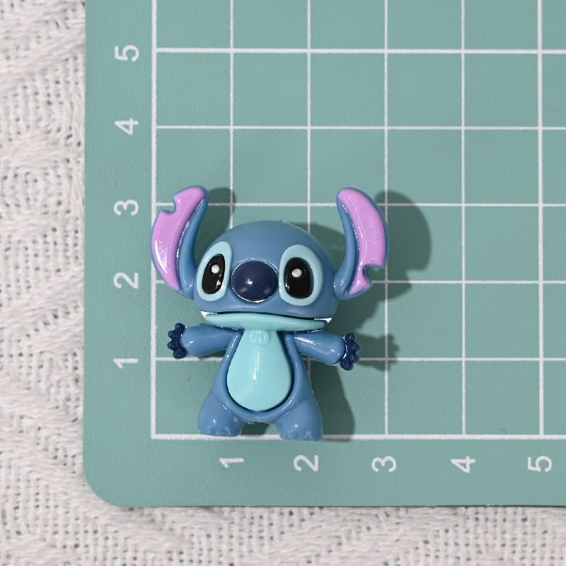 50pcs- 3D Stitch Hole-Punched 3D Cute Rubber Beads DIY Phone Chain Accessories Beaded Pen Accessories Wholesale