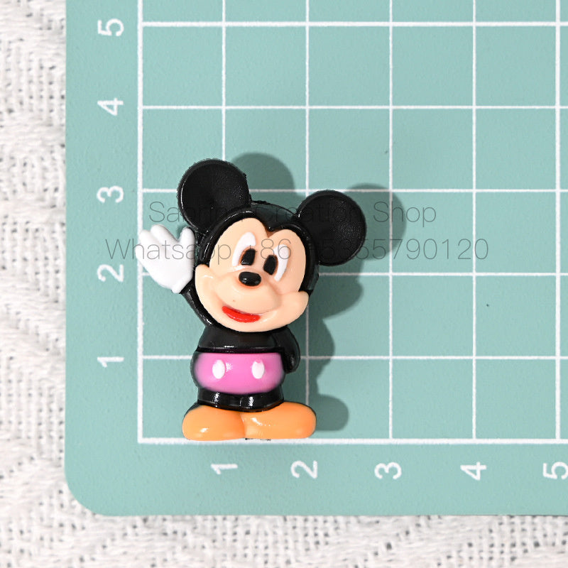 50pcs-Cartoon Mickey Minnie Rubber Beads DIY Phone Chain Accessories Craft Beads Pen Materials Through Hole Bulk