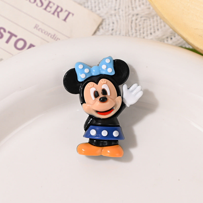 3D Dysney Minnie Rubber Beads DIY Phone Chain Accessories Beaded Pen Materials Through Hole Loose Beads Wholesale