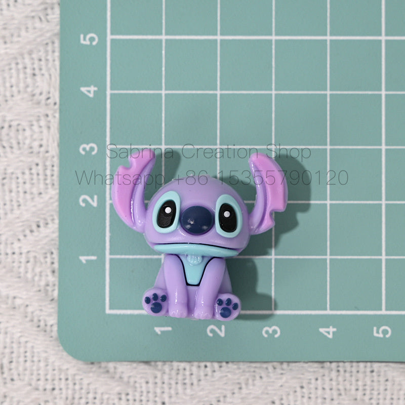 50pcs- 3D Stitch Hole-Punched 3D Cute Rubber Beads DIY Phone Chain Accessories Beaded Pen Accessories Wholesale