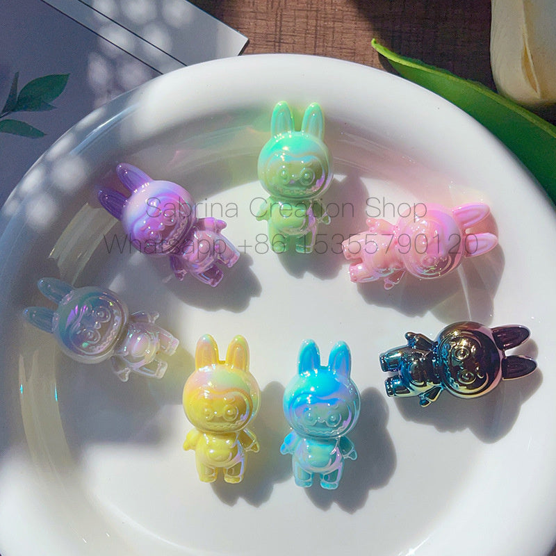 50pcs 3D Labubu Cute Small Beads DIY Phone Chain Pendant Beaded Pen Material Accessories