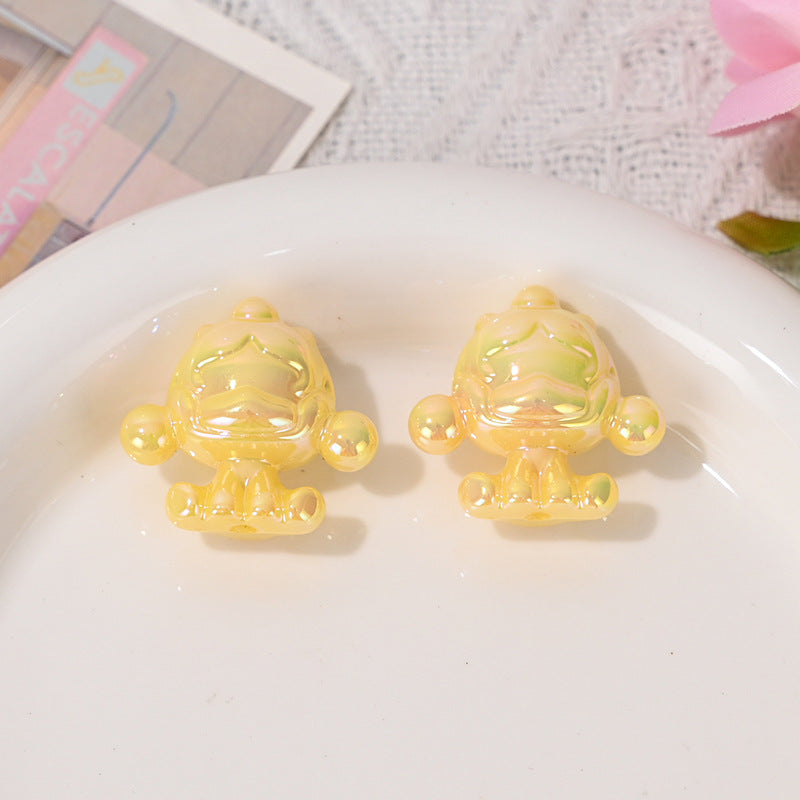 UV Plated Color SP Base Cute Loose Beads Wholesale Mixed DIY Phone Chain Beads String Beads Pen Bag Hanging Chain Accessories