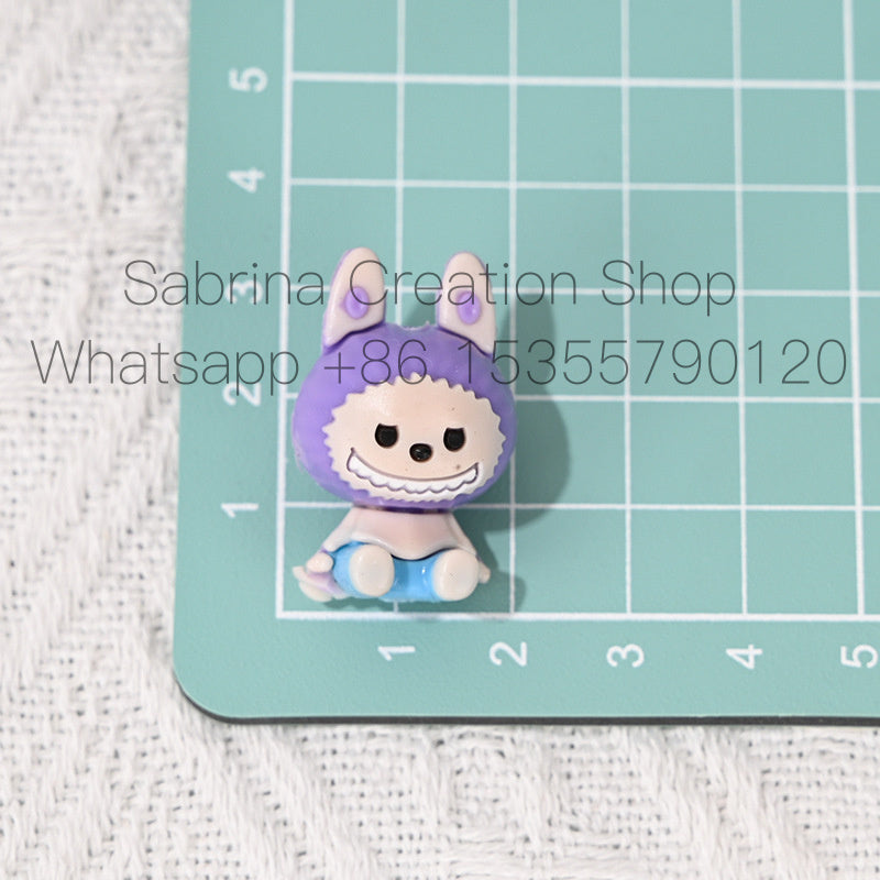 3D Cartoon Sitting Figure Rubber Beads with Holes Cute Rubber Beads DIY Phone Chain Accessories Loose Beads Bulk