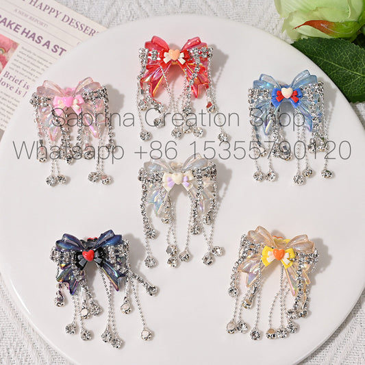 Handcrafted Heavy-duty Bowknot Tassel Loose Beads DIY Phone Chain Beaded Pen Irregular Beads Bag Chain Jewelry Accessories