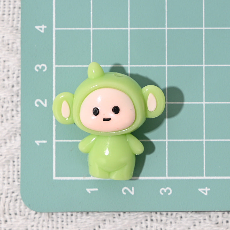 Cartoon Teletubbies Rubber Beads DIY Phone Chain Accessories Beads String Beads Handmade Necklace Accessories Wholesale