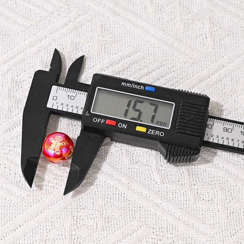 Cross-Border Hot Item 16mm Christmas Loose Beads DIY Phone Chain Accessories UV Electroplated Colorful Straight Hole Round Beads