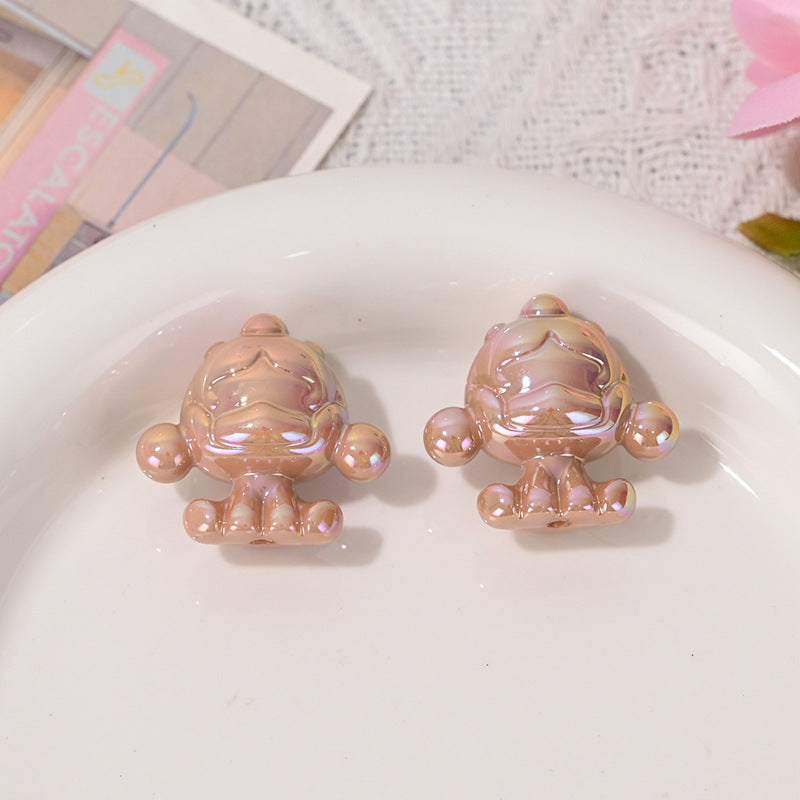 UV Plated Color SP Base Cute Loose Beads Wholesale Mixed DIY Phone Chain Beads String Beads Pen Bag Hanging Chain Accessories