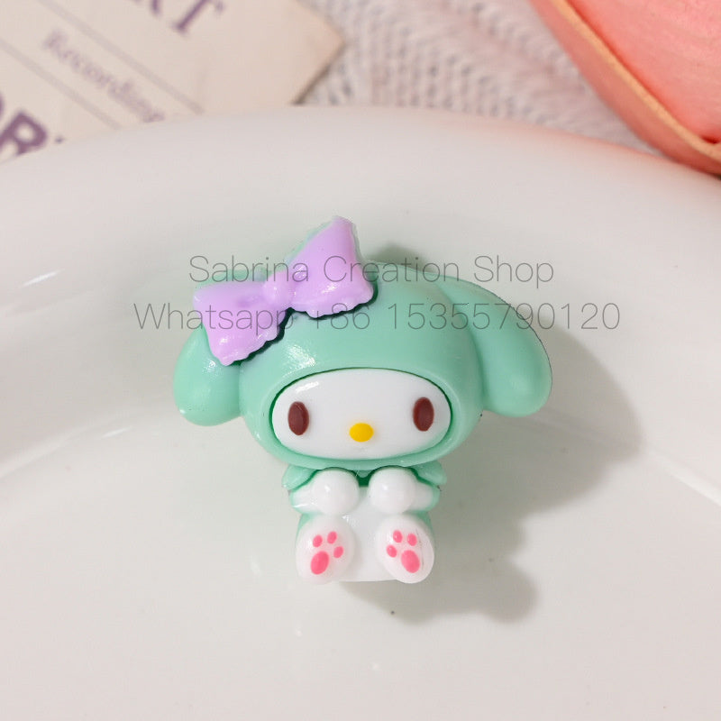 3D Melody Sanrio Through-Hole Rubber Beads DIY Phone Chain Accessories Beaded Pen Loose Beads Wholesale