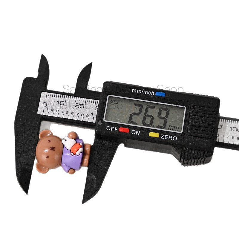 New Cartoon Soft Rubber 3D Bear Through-Hole Beads for DIY Phone Chain Keychain Bag Pendant Materials