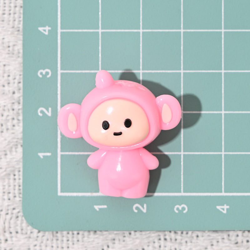 Cartoon Teletubbies Rubber Beads DIY Phone Chain Accessories Beads String Beads Handmade Necklace Accessories Wholesale