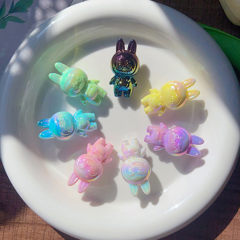 50pcs 3D Labubu Cute Small Beads DIY Phone Chain Pendant Beaded Pen Material Accessories