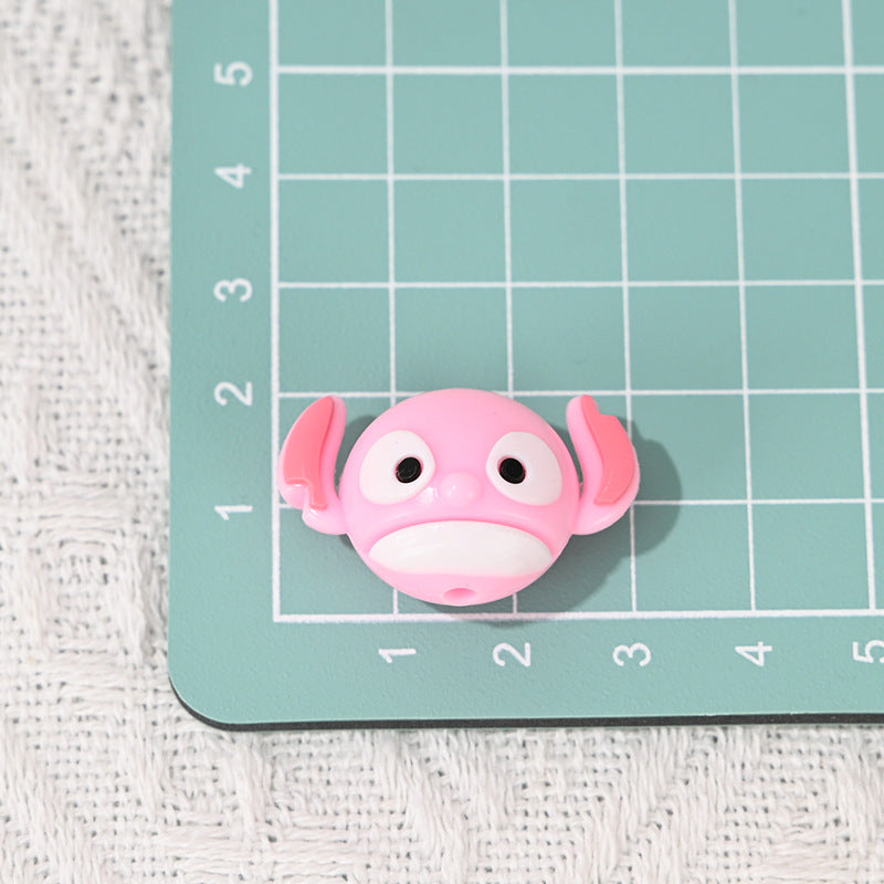 Perforated Cartoon Small Animal Soft Rubber Beads DIY Phone Chain Accessories Handmade Keychain Beads Pen Loose Beads