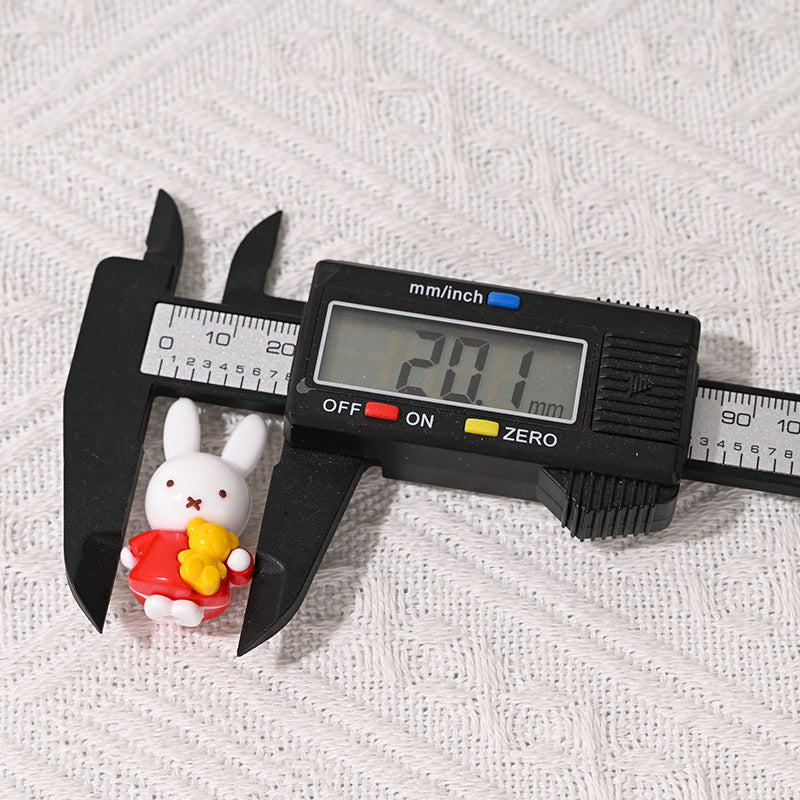 New Small Bunny Through Hole Rubber Beads Soft Glue Cute DIY Phone Chain Keychain Bag Pendant Accessories