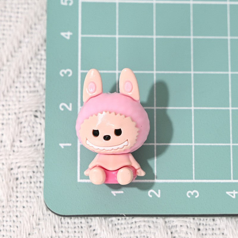 3D Cartoon Sitting Figure Rubber Beads with Holes Cute Rubber Beads DIY Phone Chain Accessories Loose Beads Bulk