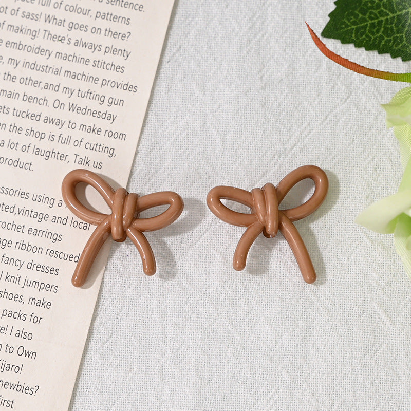 27mm Bowknot Acrylic Beads Through Hole Bow Tie DIY Phone Chain Accessories Beading Pen Materials Loose Beads