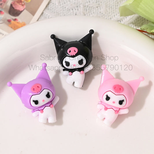 50pcs-Sanrio Kuromi Beads DIY Phone Chain Accessories Cute Scattered Beads for Stringing Pen Parts