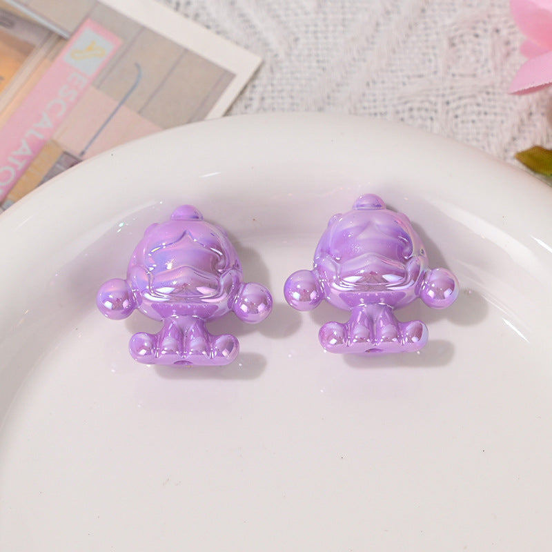 UV Plated Color SP Base Cute Loose Beads Wholesale Mixed DIY Phone Chain Beads String Beads Pen Bag Hanging Chain Accessories