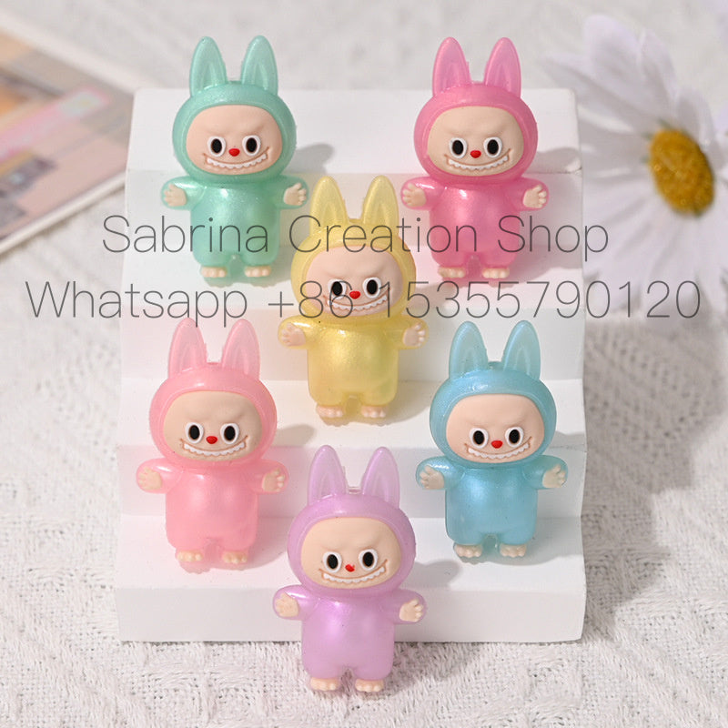 Standing Figure Rubber Beads DIY Phone Chain Accessories Handmade Beaded Keychain Cute Wholesale