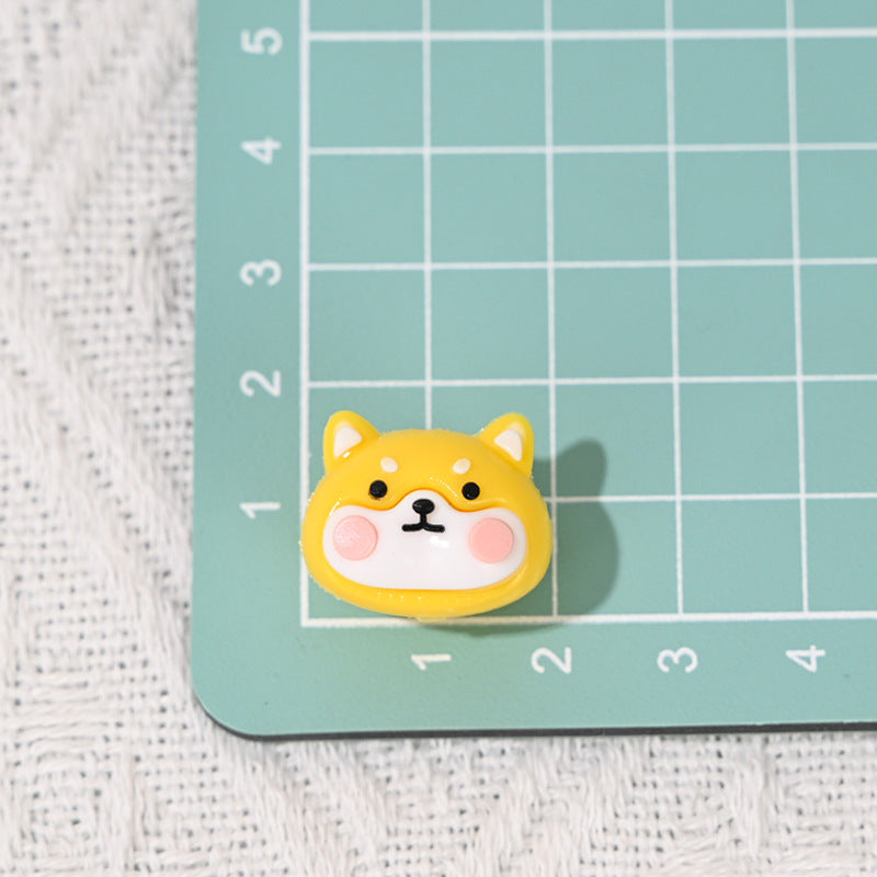 Perforated Cartoon Small Animal Soft Rubber Beads DIY Phone Chain Accessories Handmade Keychain Beads Pen Loose Beads