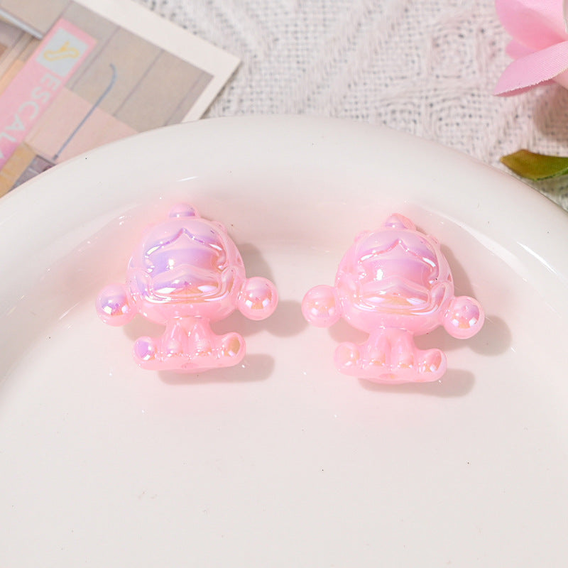 UV Plated Color SP Base Cute Loose Beads Wholesale Mixed DIY Phone Chain Beads String Beads Pen Bag Hanging Chain Accessories