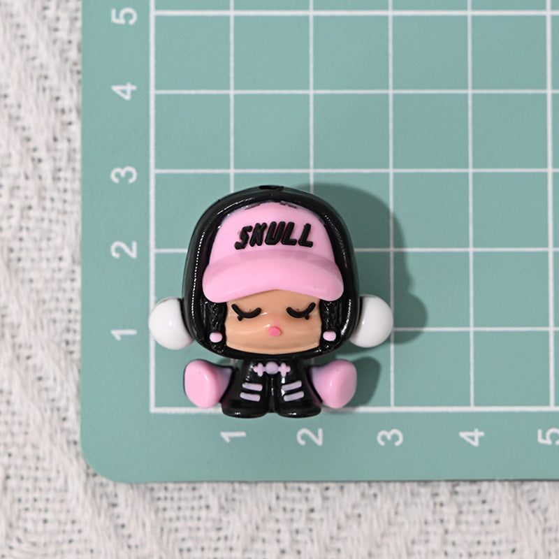 SP Rubber Beads Foam Matt 3D Cute Wanderer Series Hole Beads DIY Phone Chain Accessories Wholesale