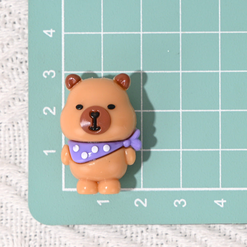 New Cartoon Beaded Cute Scarf Capybara Rubber Beads DIY Phone Chain Pen Accessories Wholesale